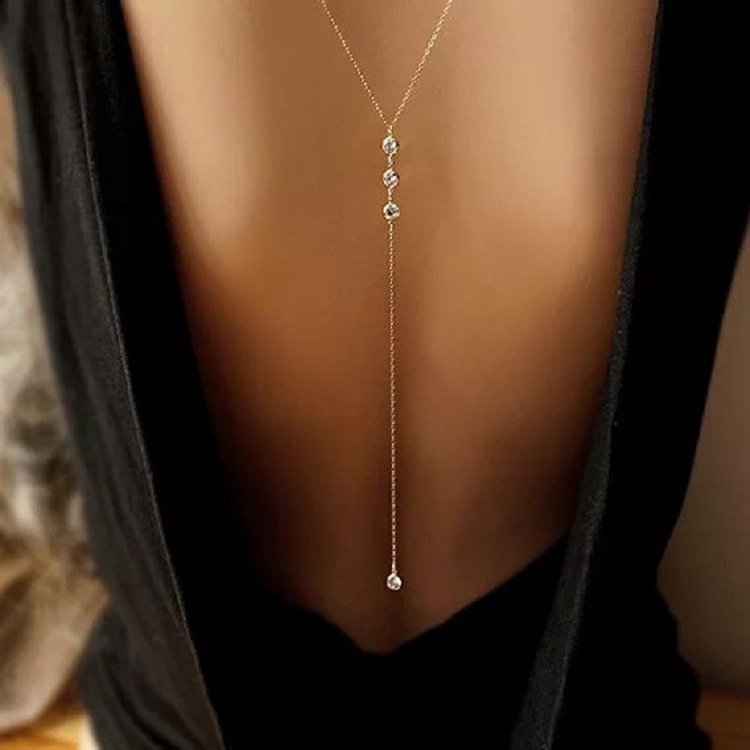 Body Jewelry Outfit - New Rhinestone Sexy Women's Back Chain