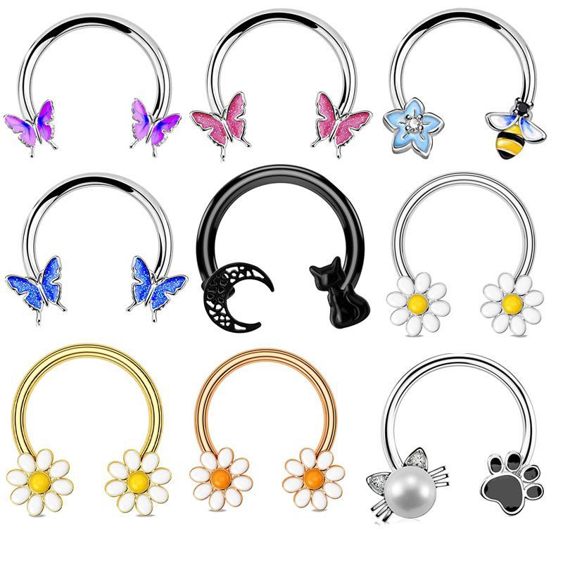 Body Jewelry Cartilage Earrings - 16G Septum Ring Daith Piercing Jewelry