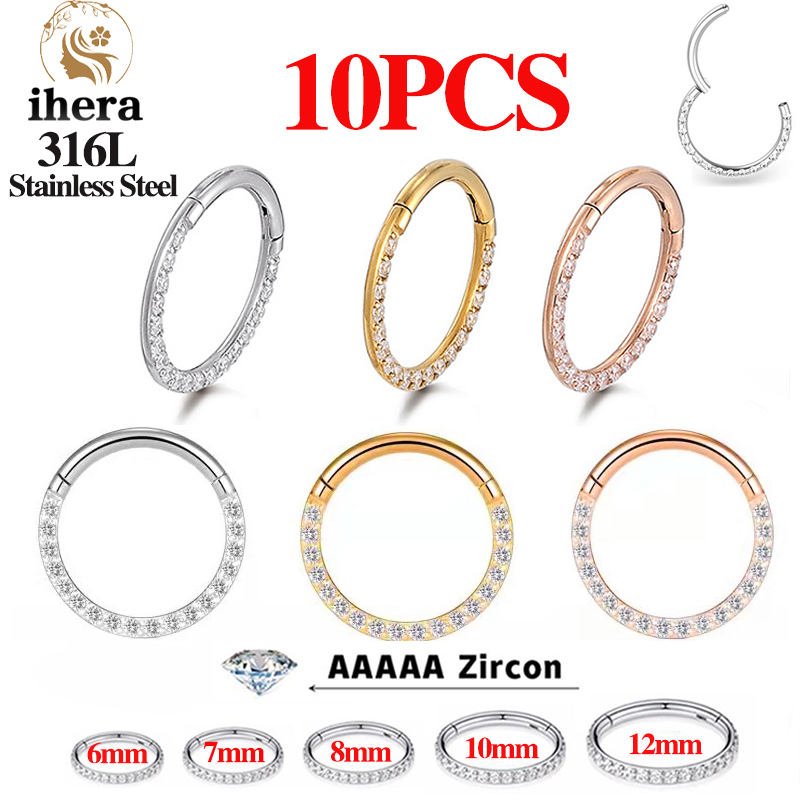 Body Jewelry Cartilage Earrings - 1/10PCS Stainless Steel Nose Rings Septum