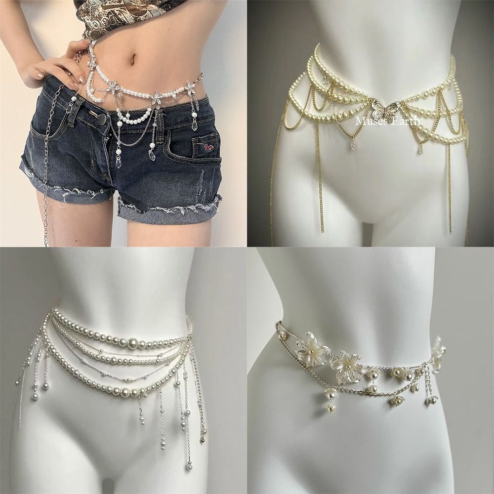 Body Jewelry Outfit - Fashion Elegant Pearl Waist Chains Waist