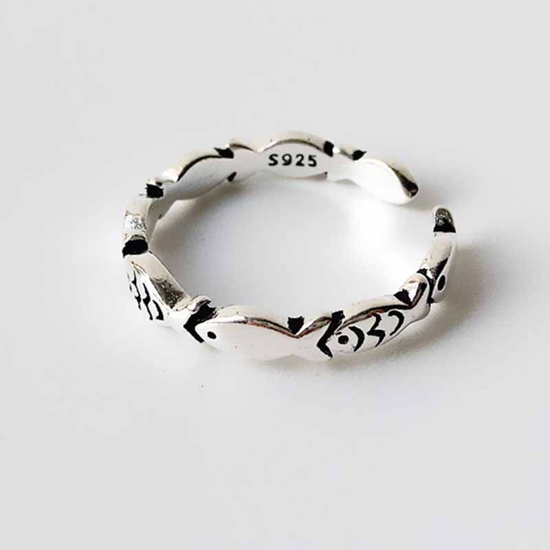 Body Jewelry Wholesale - 925 Sterling Silver Fish Adjustable Rings