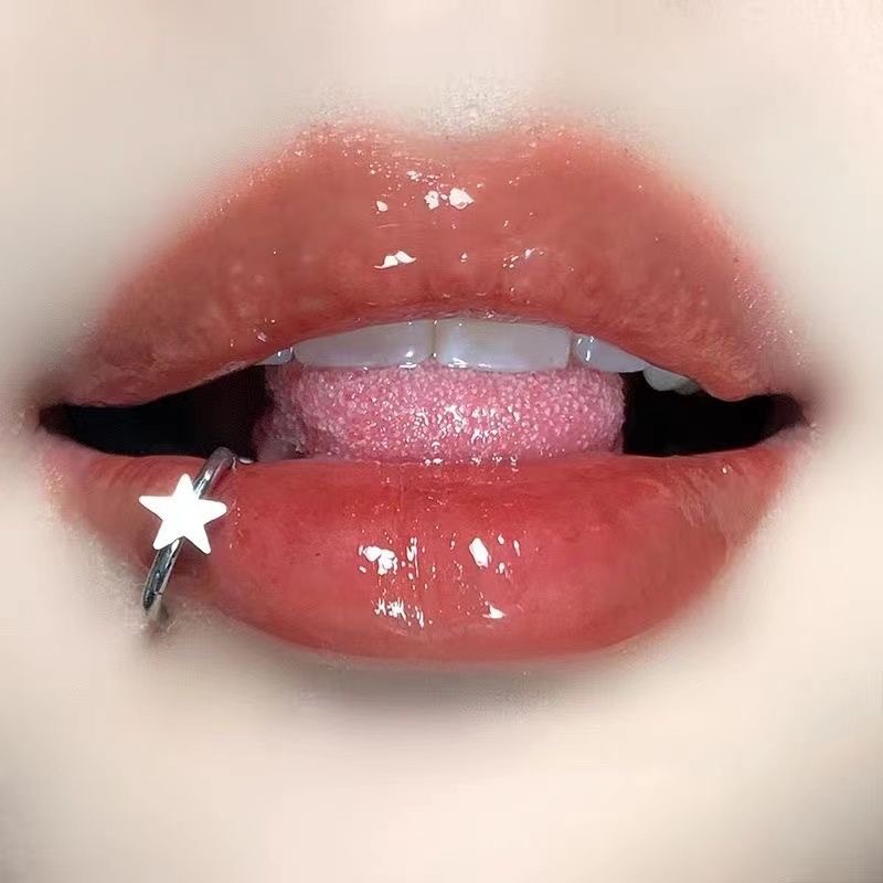 Body Jewelry Vertical Labret - Stainless Steel Lip Ring Hinged Star
