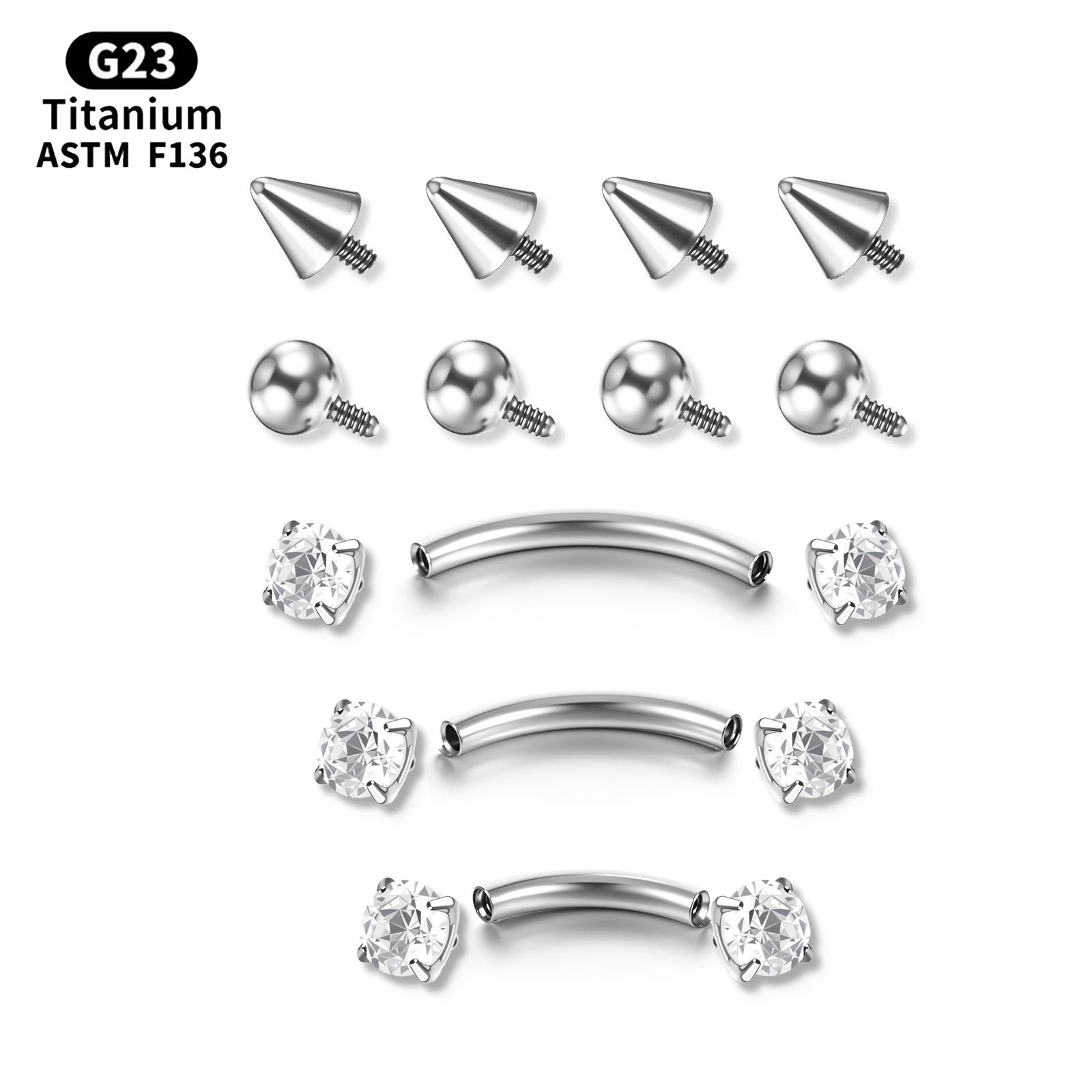 17Pcs/Set Titanium Internal Th - Body Jewelry Vertical Labret ulasan dan harga