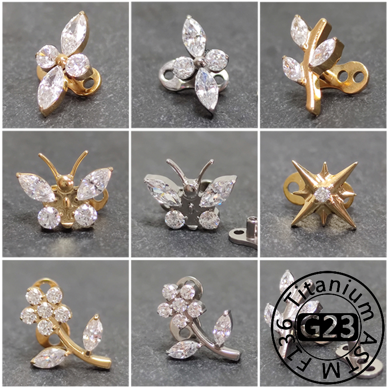 G23 Titanium Zircon Micro Derm - Body Jewelry Dermal ulasan dan harga