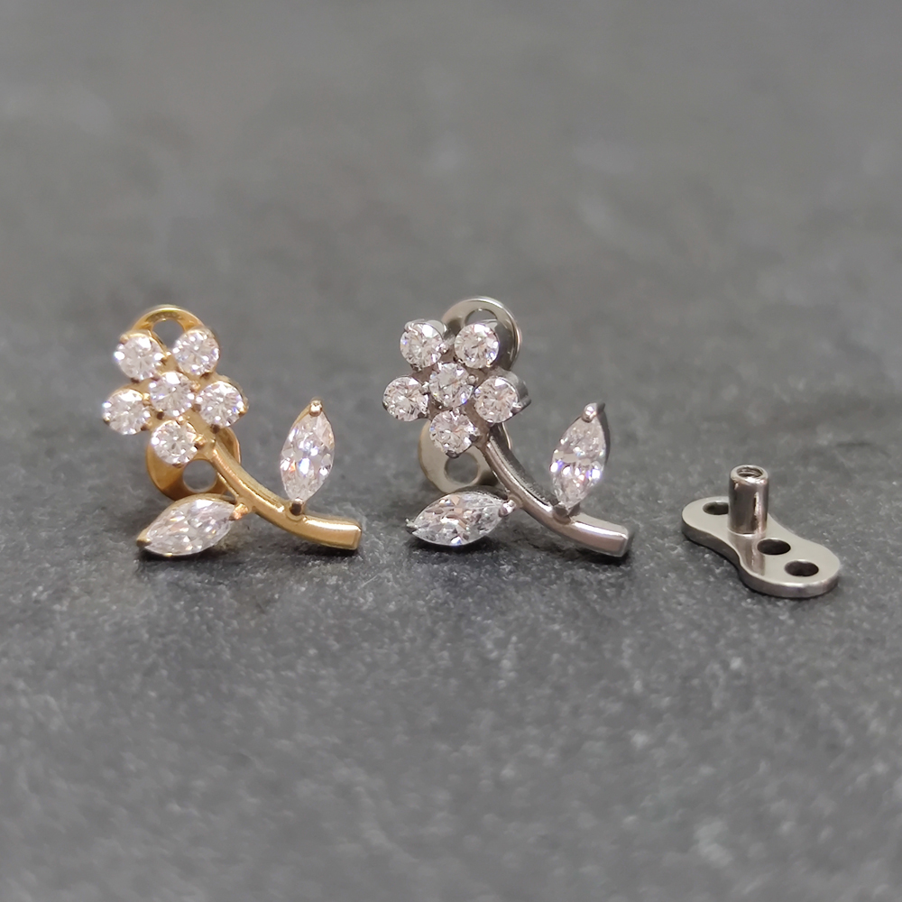 G23 Titanium Zircon Micro Derm - Body Jewelry Dermal ulasan dan harga