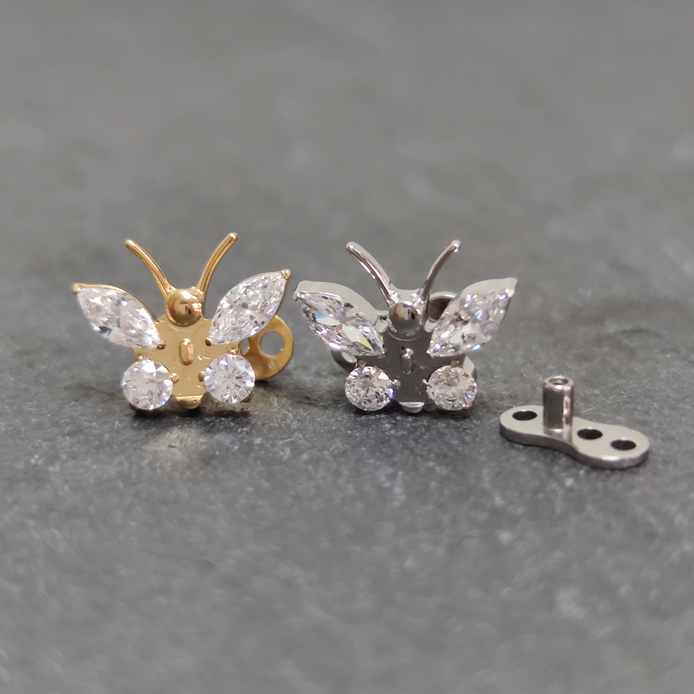 G23 Titanium Zircon Micro Derm - Body Jewelry Dermal ulasan dan harga