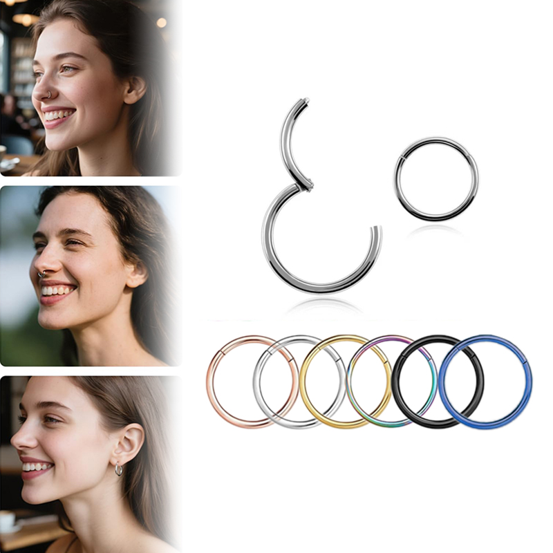 16G 316L Surgical Steel Hinged - Body Jewelry Lip Ring ulasan dan harga