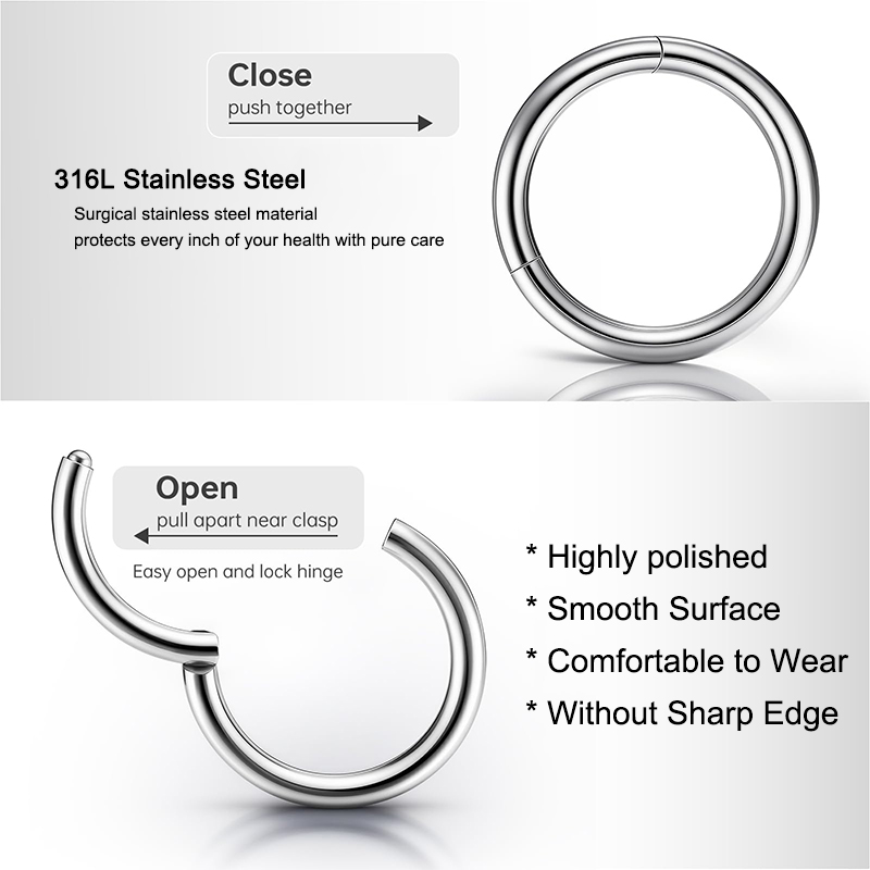 16G 316L Surgical Steel Hinged - Body Jewelry Lip Ring ulasan dan harga
