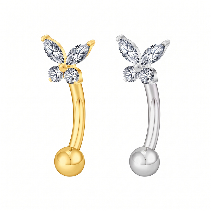 ASTM F136 Titanium Tiny Butter - Body Jewelry Vertical Labret ulasan dan harga