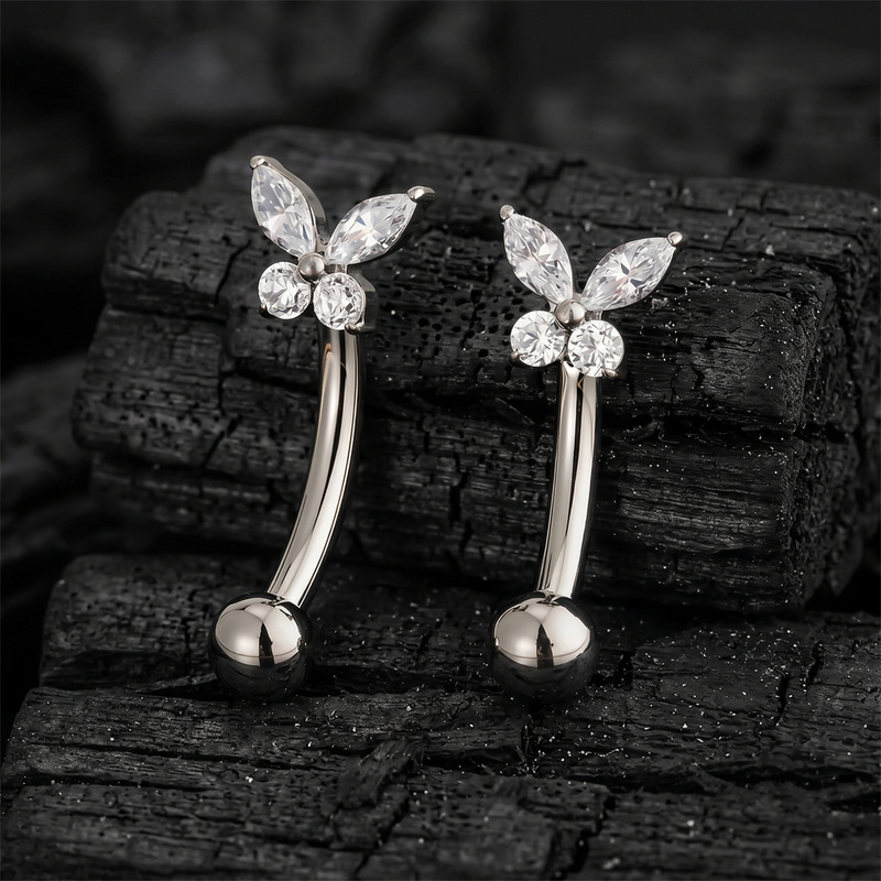 ASTM F136 Titanium Tiny Butter - Body Jewelry Vertical Labret ulasan dan harga