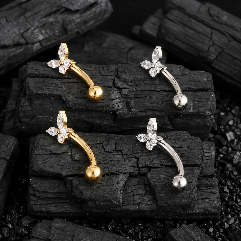 ASTM F136 Titanium Tiny Butter - Body Jewelry Vertical Labret ulasan dan harga