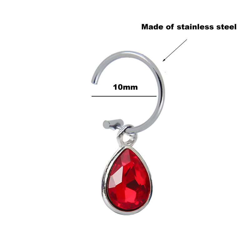 1Pc Fake Piercing Lip Clip Per - Body Jewelry Lip Ring ulasan dan harga