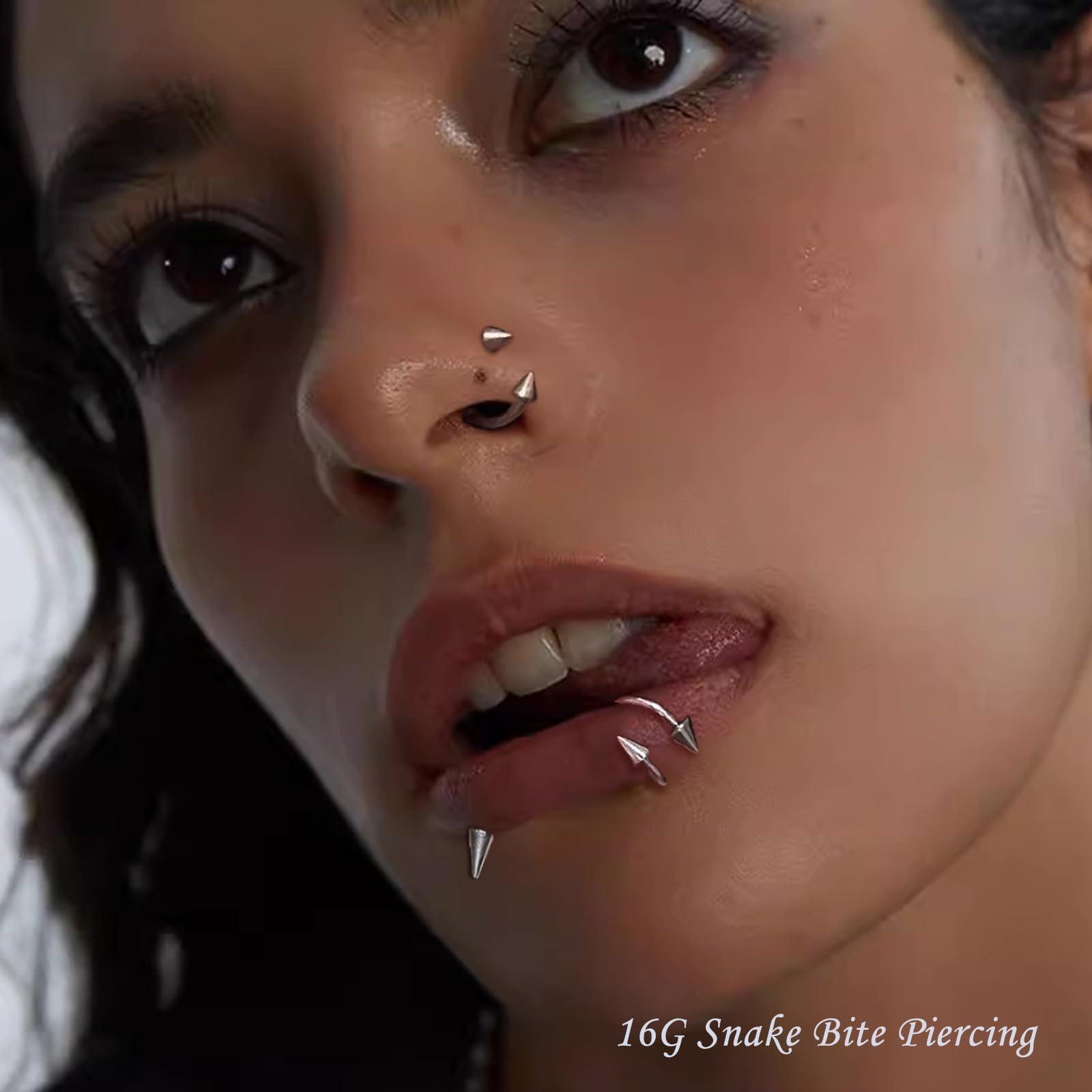 34pcs/Set 16G Snake Bite Pierc - Body Jewelry Vertical Labret ulasan dan harga