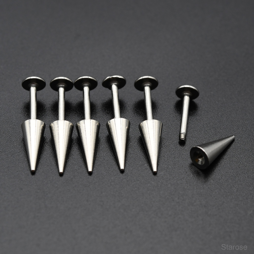 Starose 2Pcs Gothic Cone Stain - Body Jewelry Vertical Labret ulasan dan harga