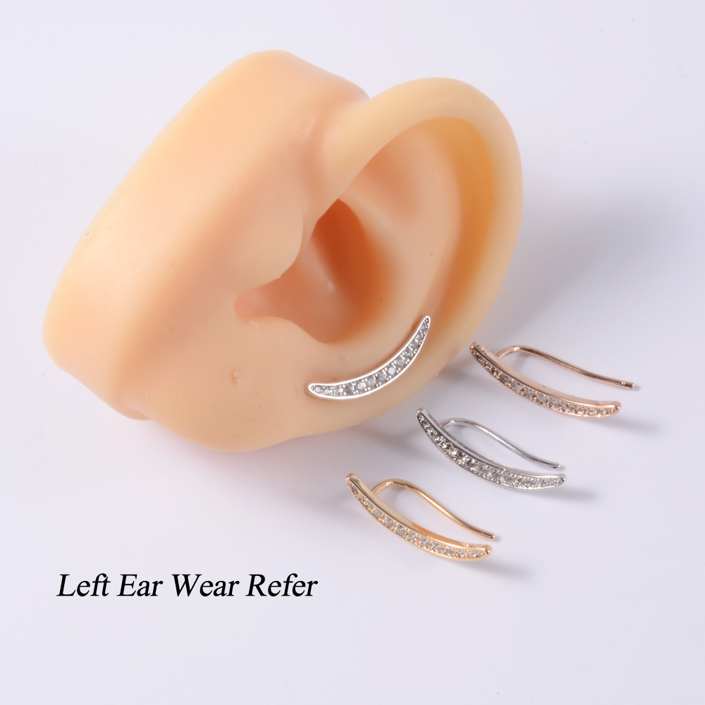1PC 18G Fashion CZ Curved Cart - Body Jewelry Cartilage Earrings ulasan dan harga
