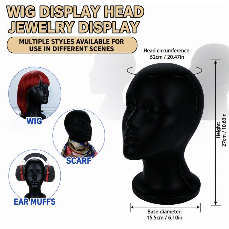 Black Velvet Mannequin Head 52 - Body Jewelry Shop ulasan dan harga