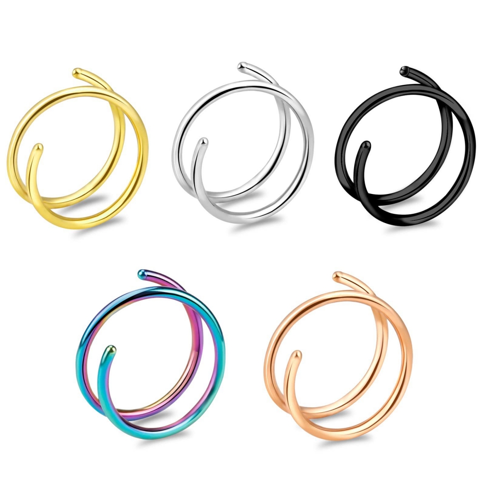1PC Stainless Steel 316 Double - Body Jewelry Lip Ring ulasan dan harga