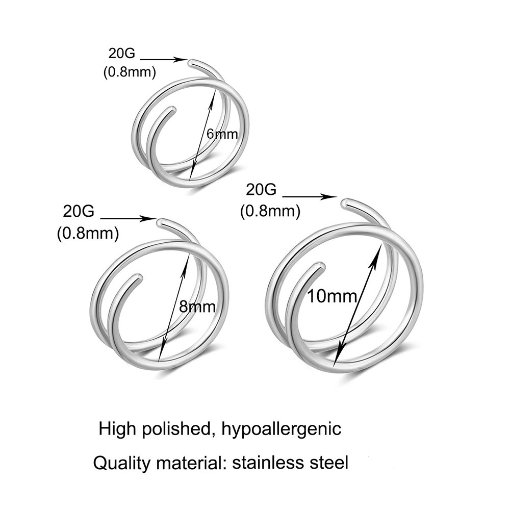1PC Stainless Steel 316 Double - Body Jewelry Lip Ring ulasan dan harga
