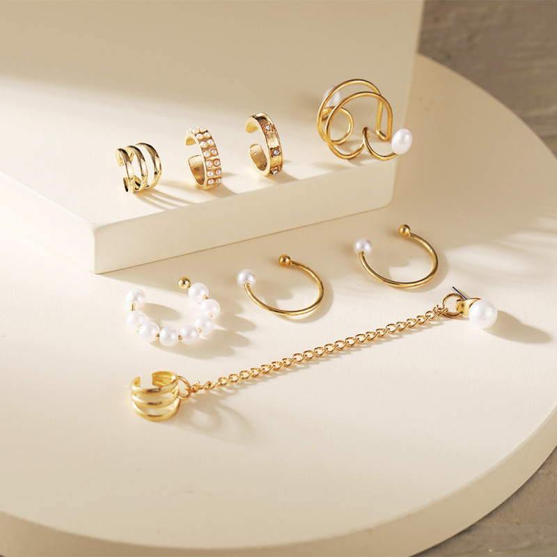 2026 Trendy Ear Stack Set Bold - Body Jewelry Cartilage Earrings ulasan dan harga