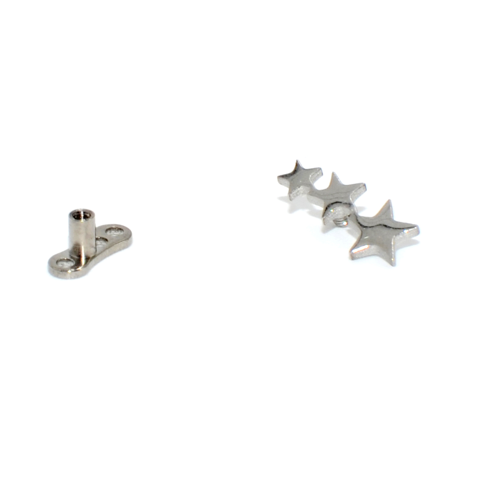 1PC Steel/Titanium Base Micro  - Body Jewelry Dermal ulasan dan harga