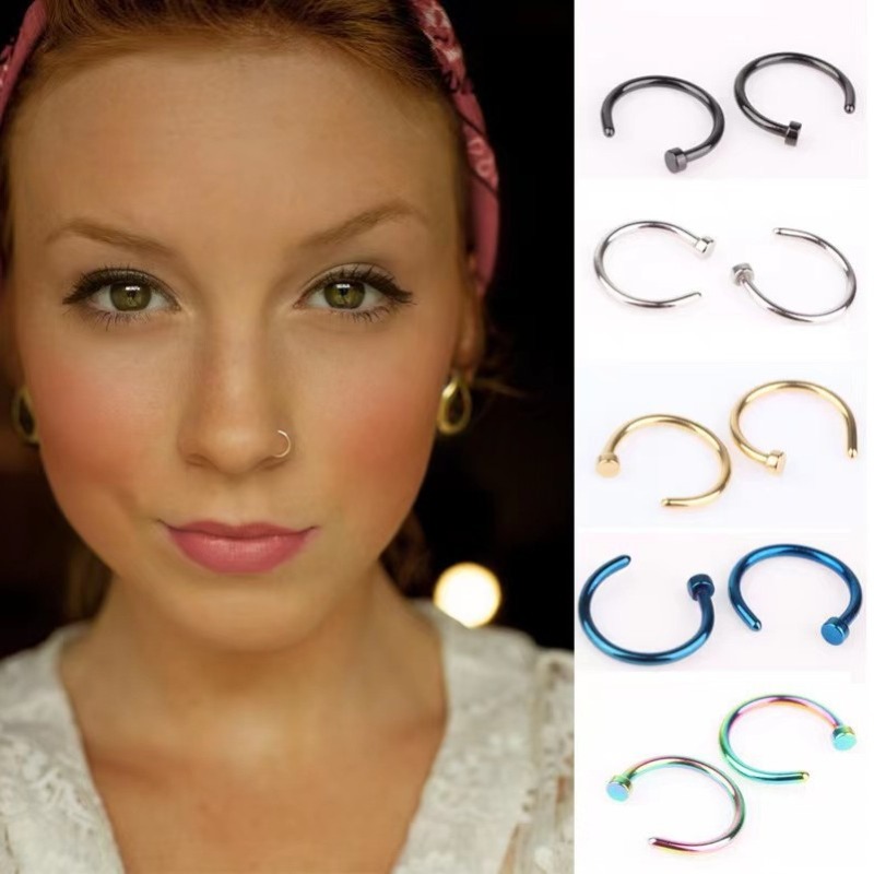 6pcs/lot Punk Jewelry Fake Nos - Body Jewelry Lip Ring ulasan dan harga