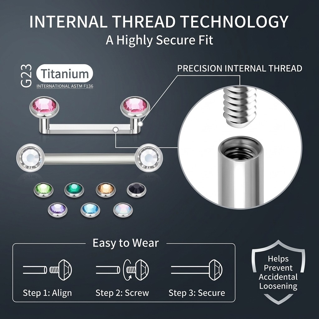 Tiny Minimalist F136 Titanium  - Body Jewelry Dermal ulasan dan harga