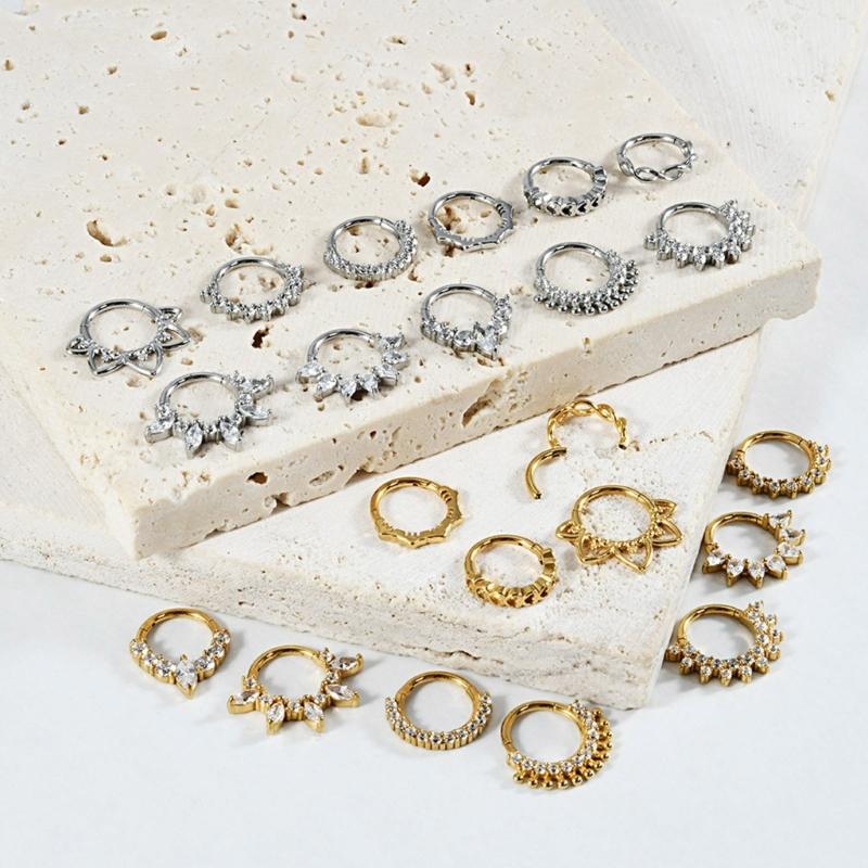 31BB Stylish Crystal Septum Ri - Body Jewelry Cartilage Earrings ulasan dan harga