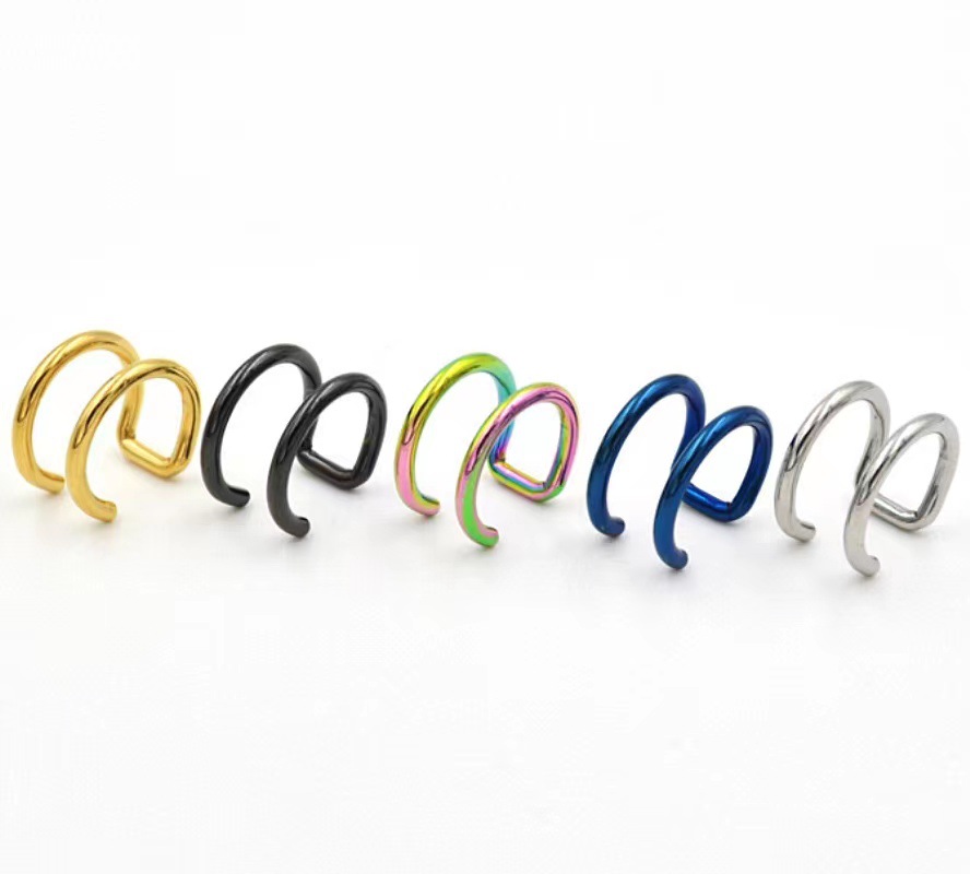 2Pcs 316L Stainless Steel Clip - Body Jewelry Lip Ring ulasan dan harga