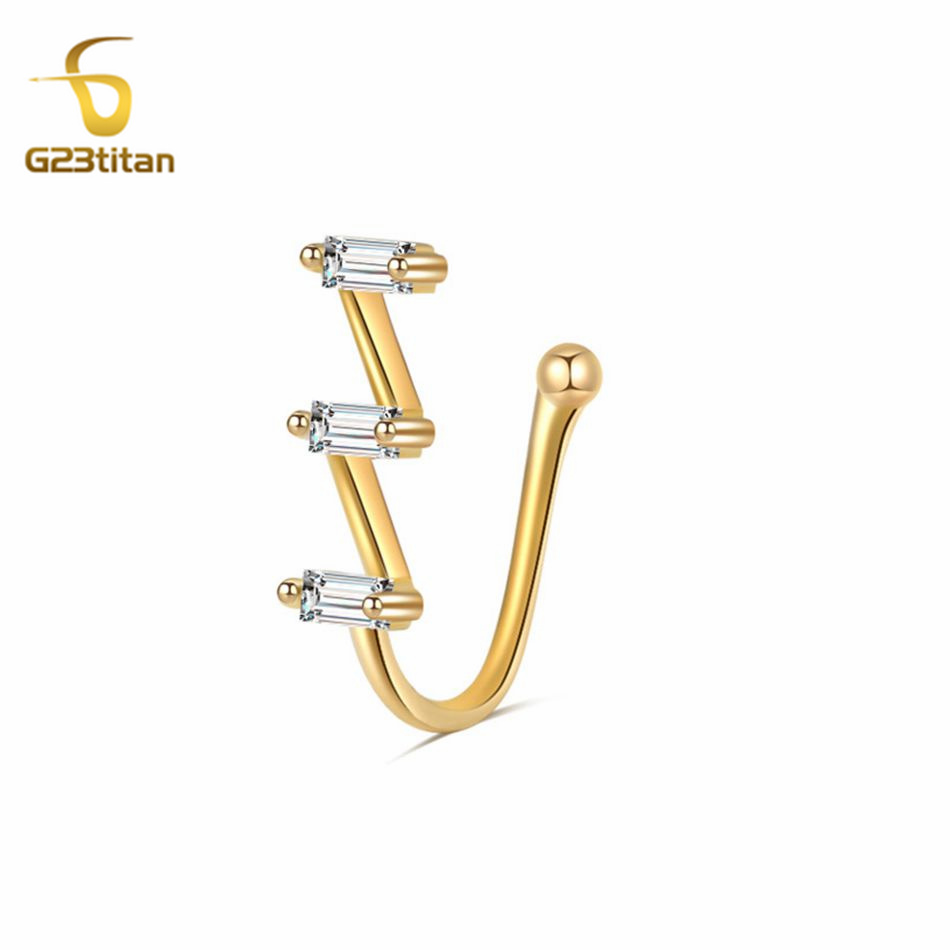 1pc Fake Nose Piercing Ring Wo - Body Jewelry Cartilage Earrings ulasan dan harga