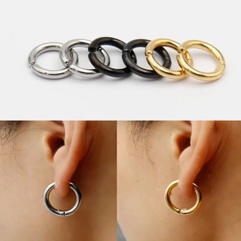 2/6Pcs Fake Huggie Hoop Earrin - Body Jewelry Cartilage Earrings ulasan dan harga