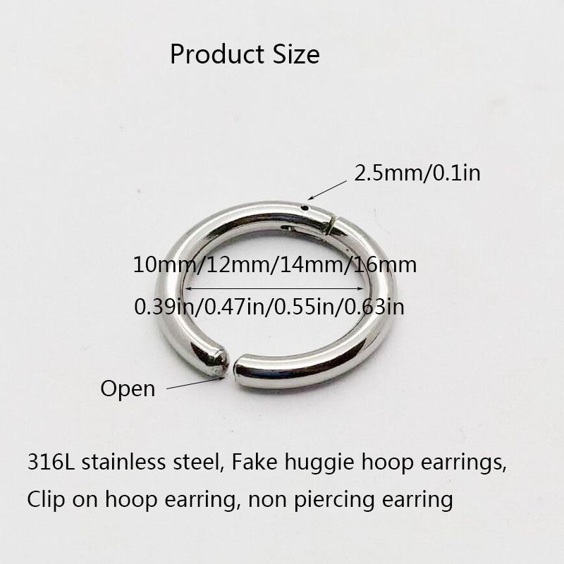 2/6Pcs Fake Huggie Hoop Earrin - Body Jewelry Cartilage Earrings ulasan dan harga