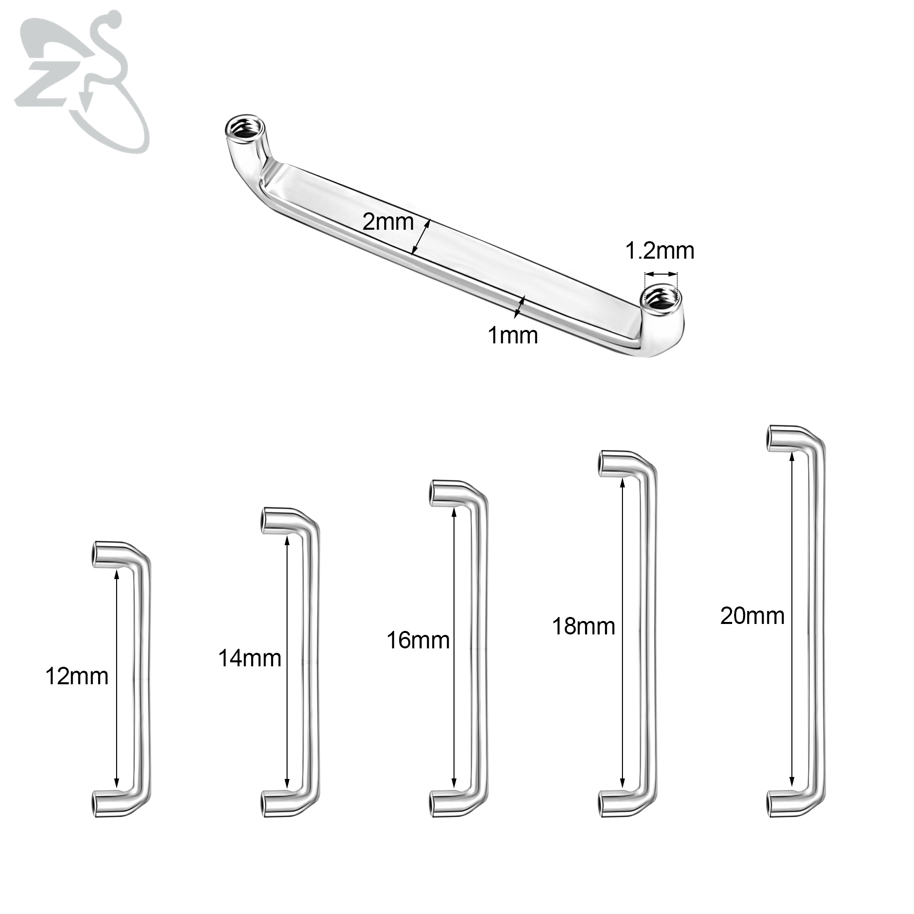 ZS 1PC 16G G23 Titanium Vertic - Body Jewelry Dermal ulasan dan harga