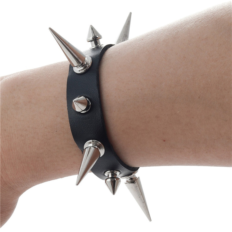 Punk Leather Nail Rivet Collar - Body Jewelry Leg Chain ulasan dan harga