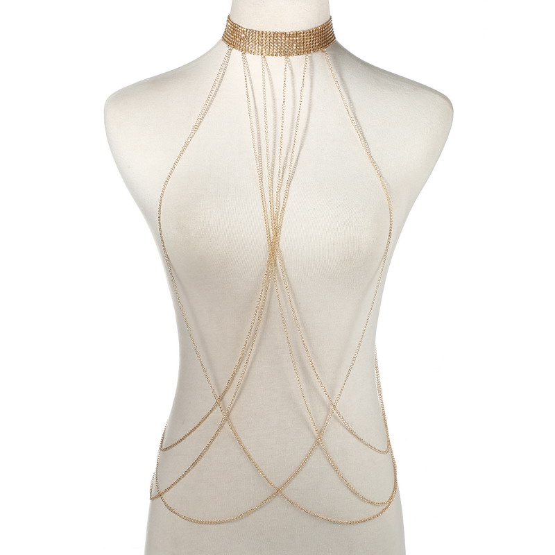 Gold Color Body Chain Women  R - Body Jewelry Outfit ulasan dan harga