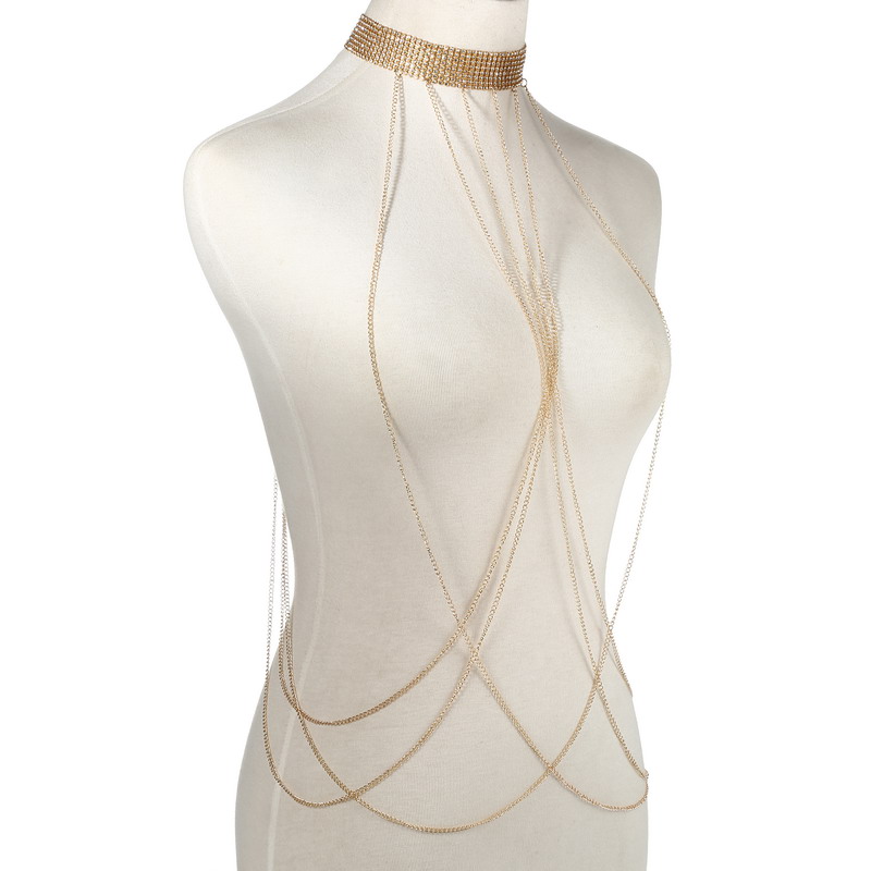 Gold Color Body Chain Women  R - Body Jewelry Outfit ulasan dan harga