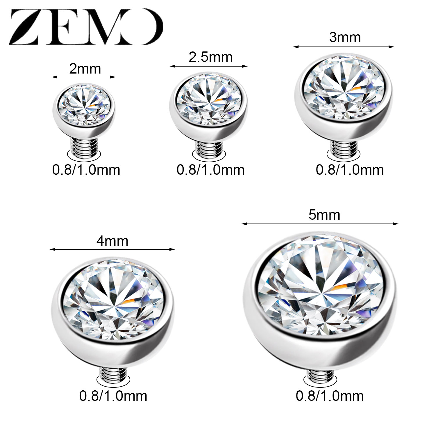 ZEMO 1-2pcs/lot Stainless Stee - Body Jewelry Dermal ulasan dan harga