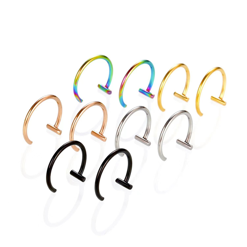 18G Surgical Steel Lip Ring Ha - Body Jewelry Lip Ring ulasan dan harga