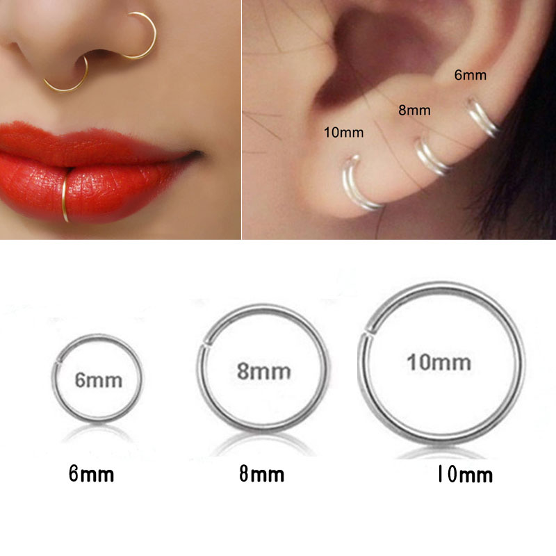 925 silver nose ring lip ring  - Body Jewelry Lip Ring ulasan dan harga