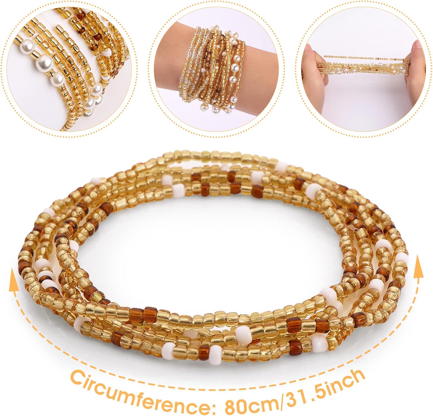Waist Beads for Women Belly Be - Body Jewelry Helix ulasan dan harga