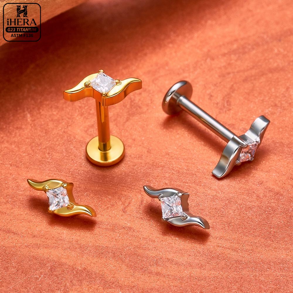 G23 Titanium Labret Segment He - Body Jewelry Vertical Labret ulasan dan harga