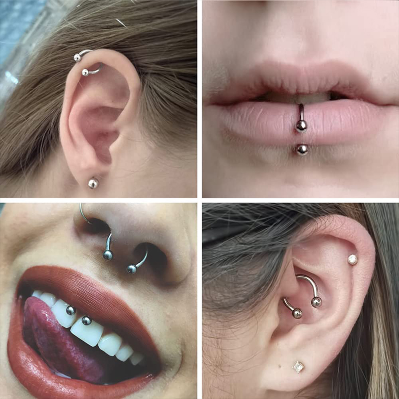 5pcs/lot Stainless Steel 18G H - Body Jewelry Lip Ring ulasan dan harga