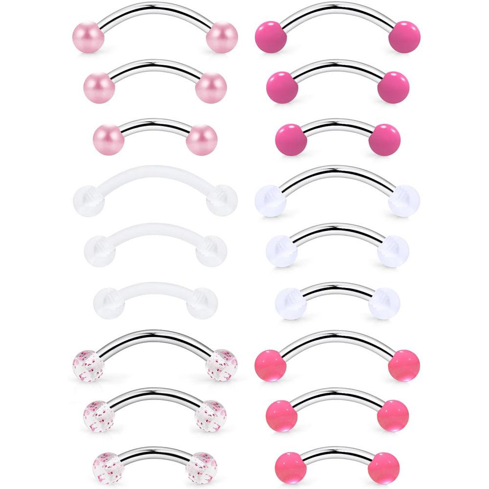1/18Pcs Set 16G 6/8/10mm Eyebr - Body Jewelry Vertical Labret ulasan dan harga