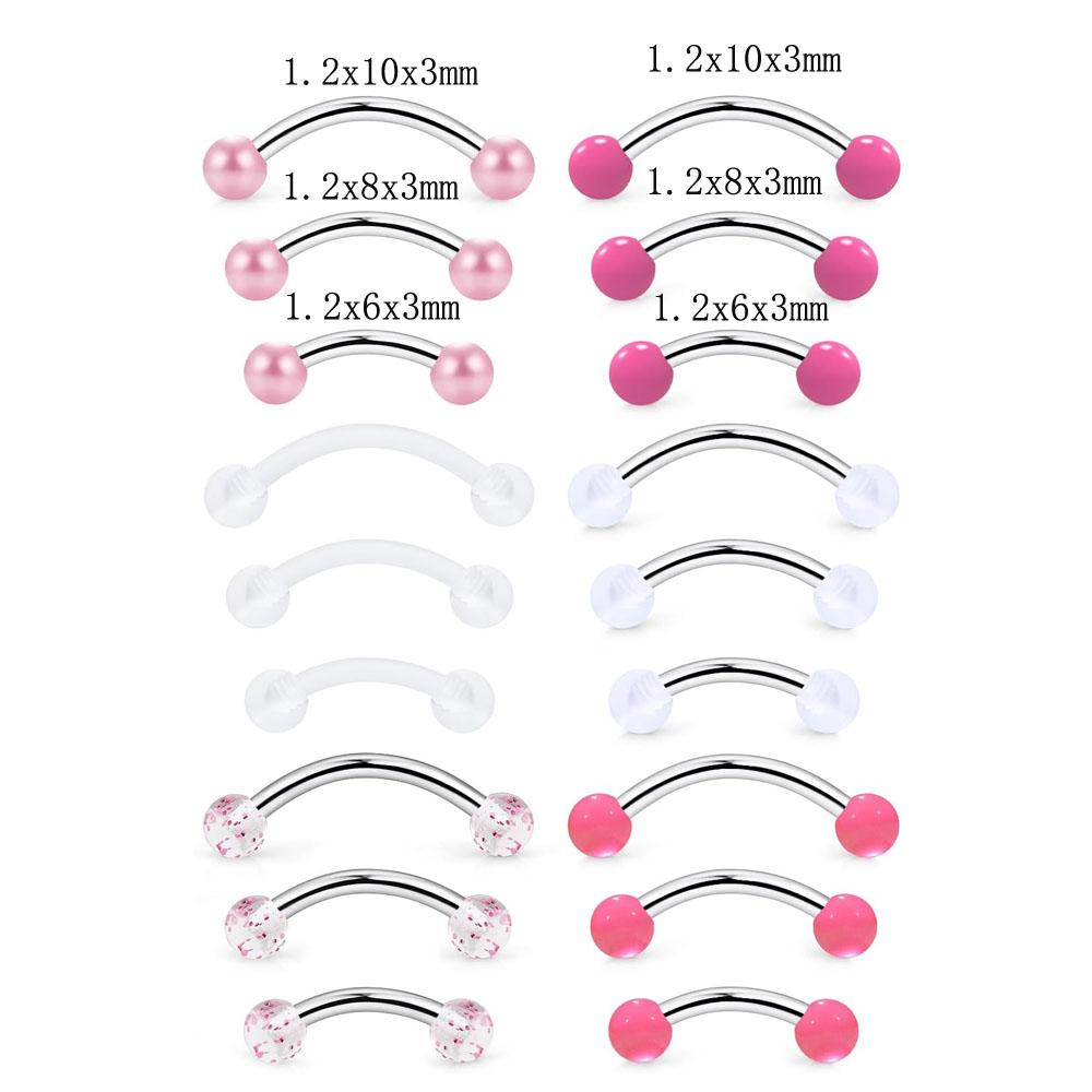 1/18Pcs Set 16G 6/8/10mm Eyebr - Body Jewelry Vertical Labret ulasan dan harga