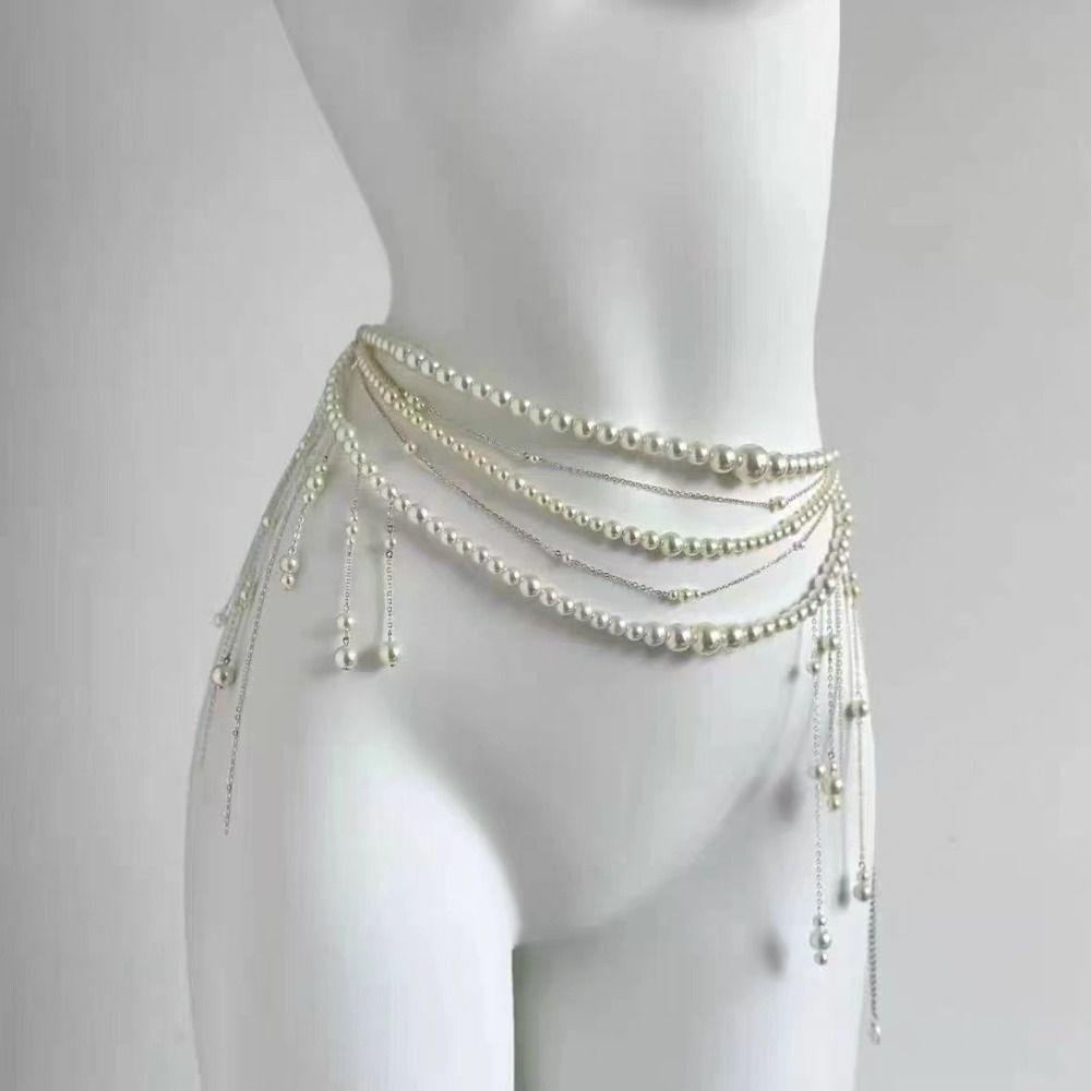 Fashion Elegant Pearl Waist Ch - Body Jewelry Outfit ulasan dan harga