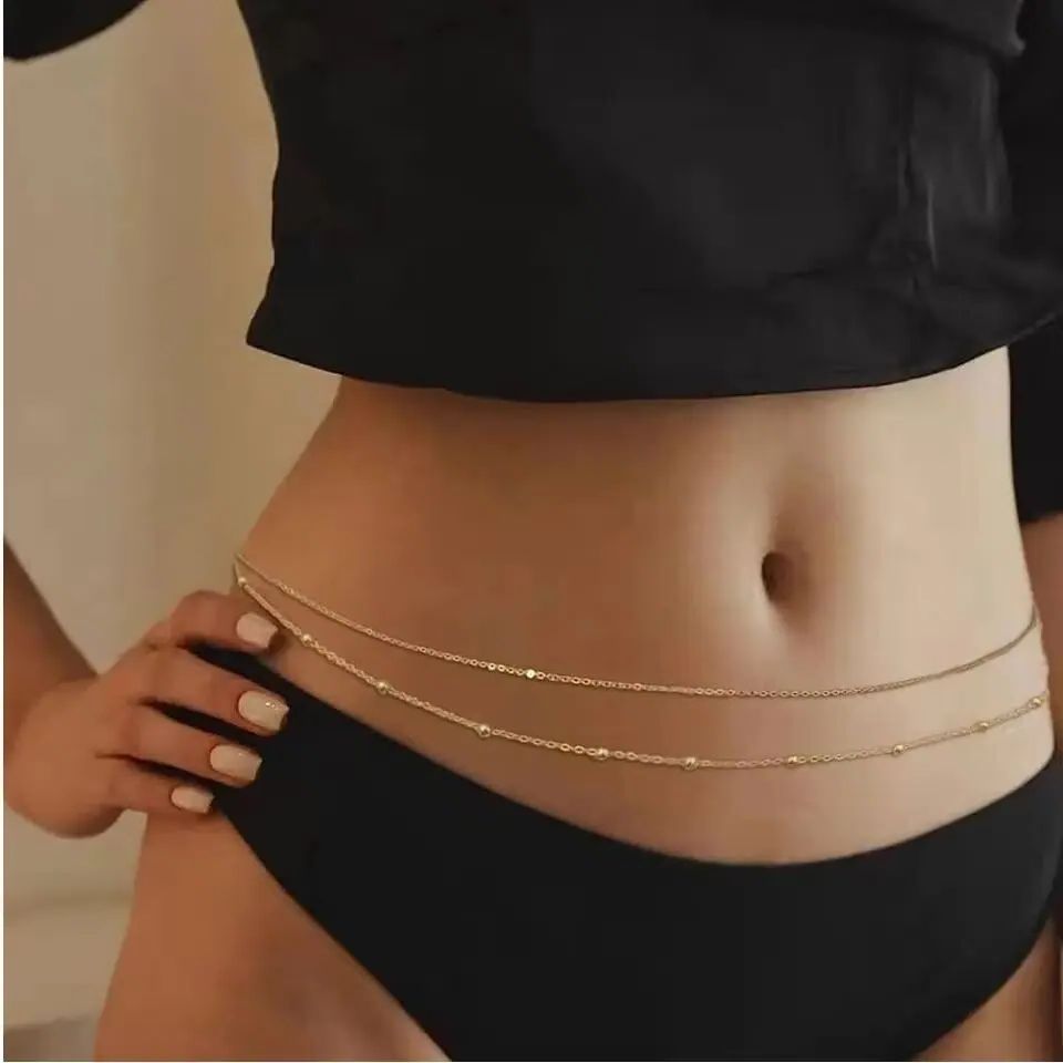 HipHop Double Layers Belly Cha - Body Jewelry Outfit ulasan dan harga