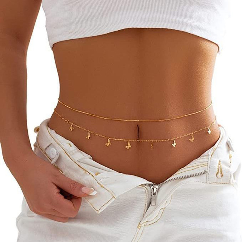 Fashion Simple Double Layer Be - Body Jewelry Outfit ulasan dan harga